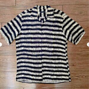 EQUILIBRIO Italia Abstract Button Down Shirt Black Medium